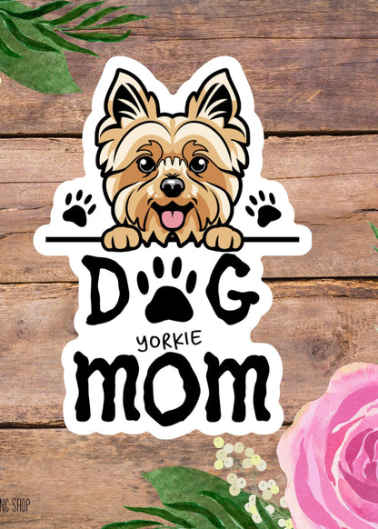 Yorkie Dog Mom Sticker – Cute Yorkshire Terrier Vinyl Decal