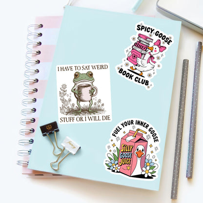 I Have To Say Weird Stuff Or I’ll Die Sticker – Funny Frog Vinyl Decal