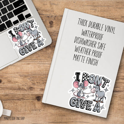 I Don’t Give a Rat’s Ass Sticker – Funny Sarcastic Vinyl Decal
