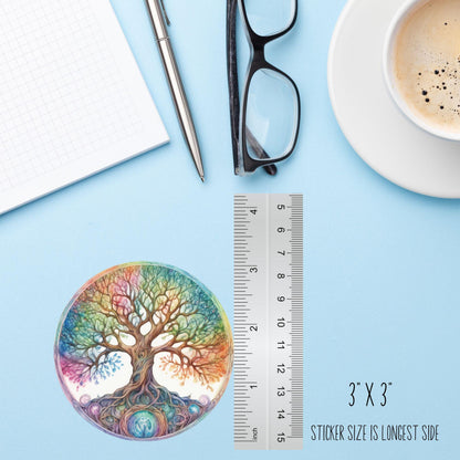 Rainbow Tree of Life Sticker – Boho Spiritual Vinyl Decal