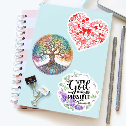 Rainbow Tree of Life Sticker – Boho Spiritual Vinyl Decal