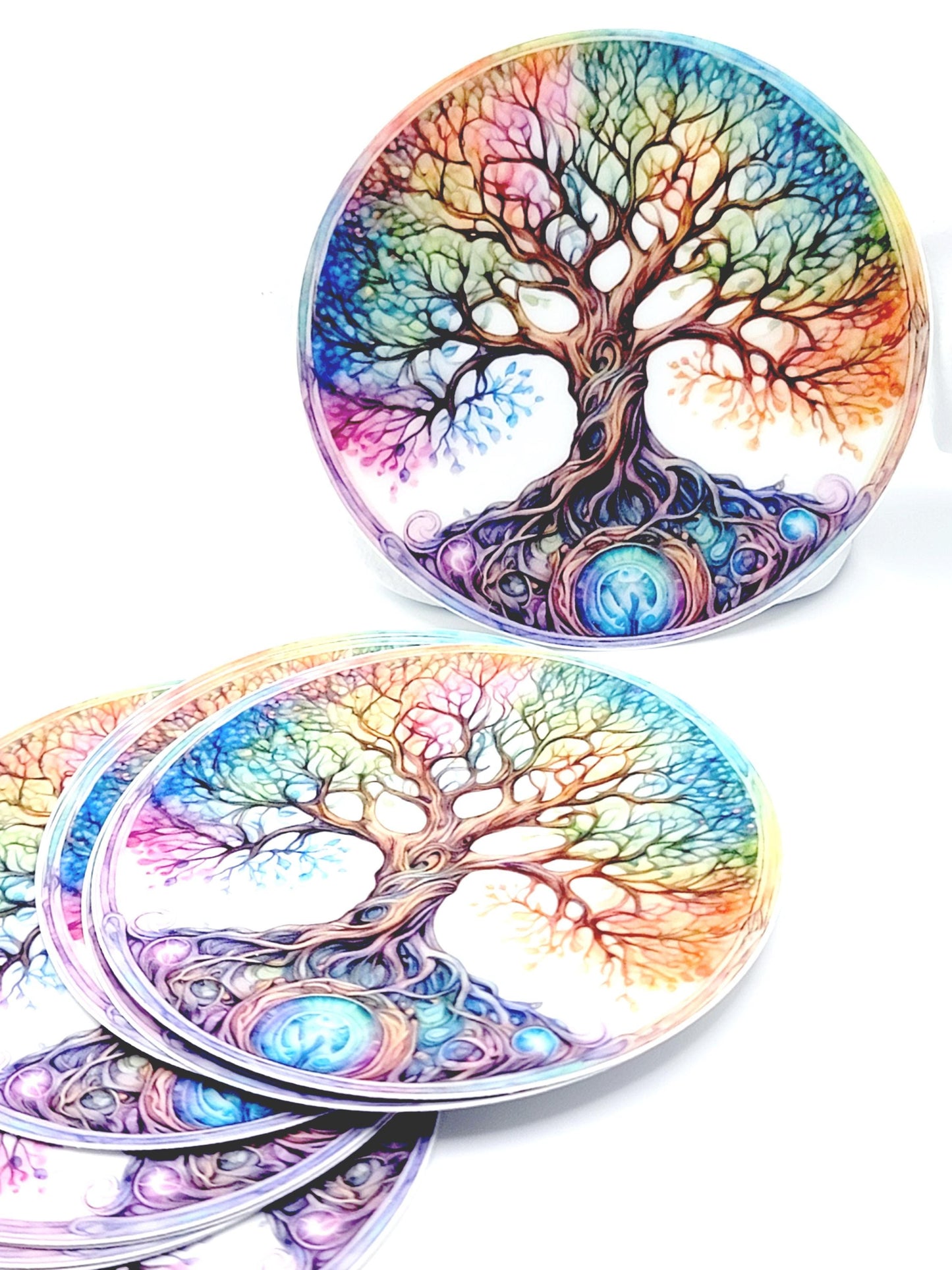 Rainbow Tree of Life Sticker – Boho Spiritual Vinyl Decal