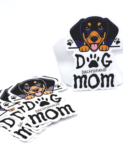 Dachshund Dog Mom Sticker – Black Cute Dog Vinyl Decal