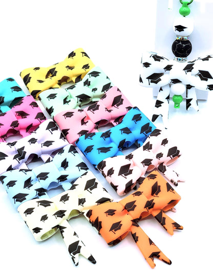 15mm Printed Graduation Cap Silicone Beads – Graduation Round Printed Beads for Pens & Wristlets