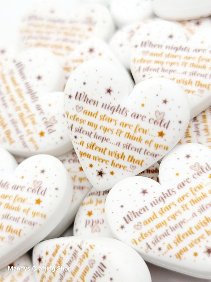 Memorial Heart Focal Bead – In Memory Printed Silicone Pen & Keychain Bead (Set of 2)