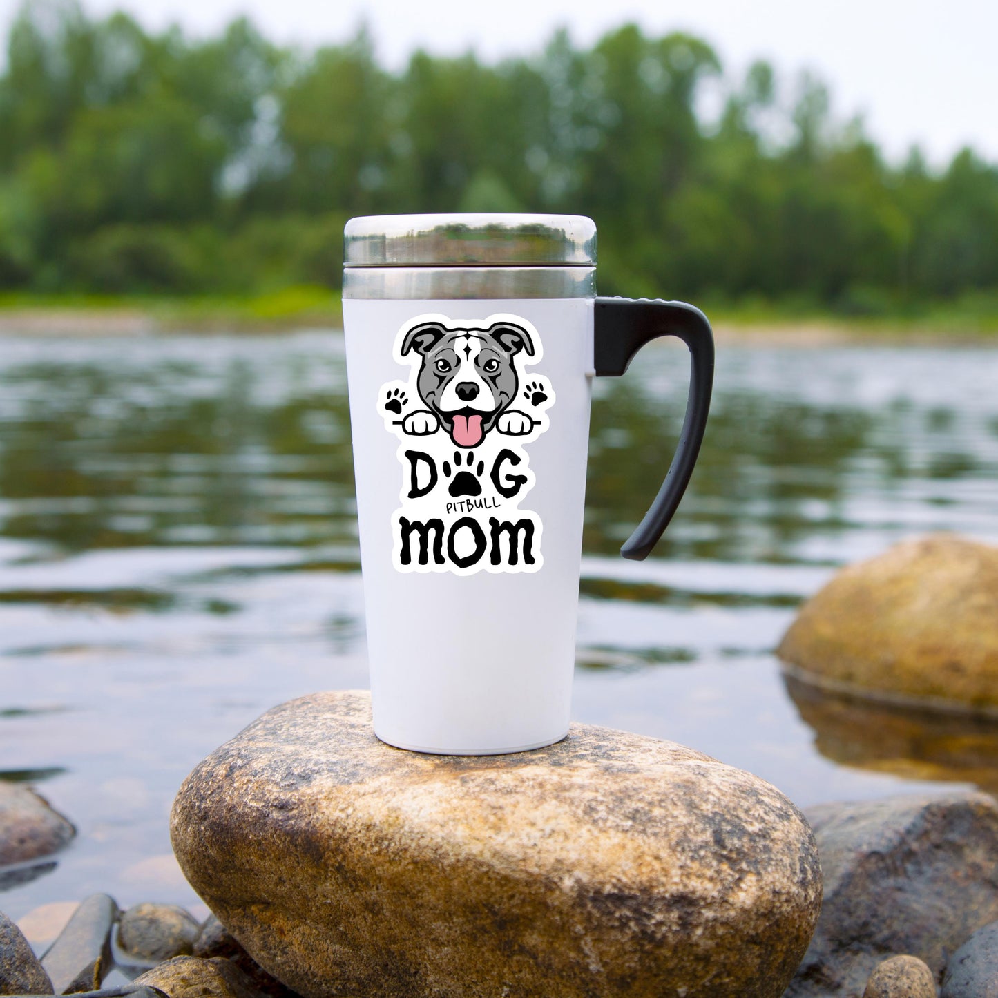 Pitbull Dog Mom Sticker – Waterproof Vinyl Dog Lover Decal