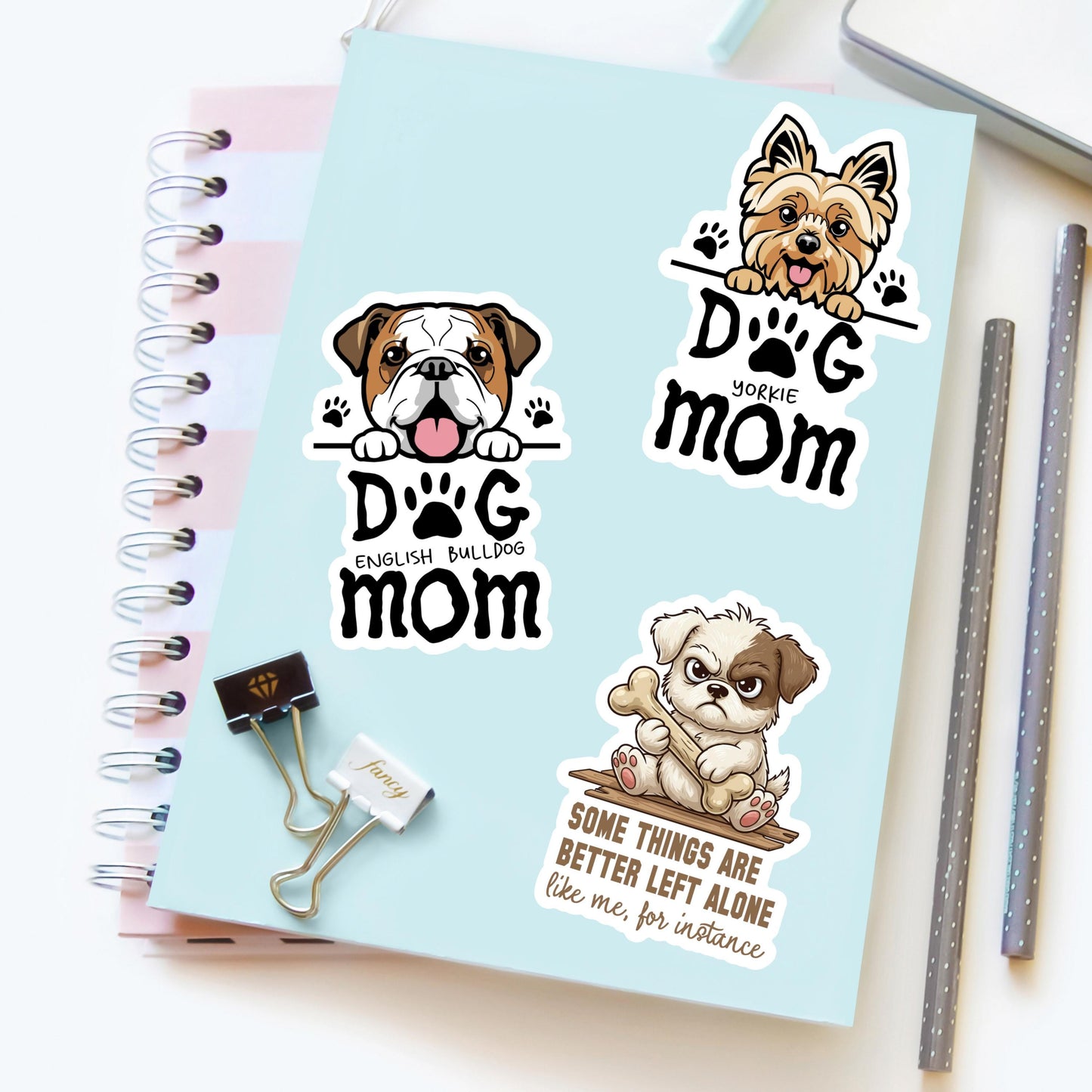 English Bulldog Dog Mom Sticker – Waterproof Vinyl Dog Lover Decal