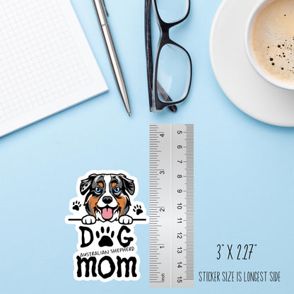 Australian Shepherd Dog Mom Sticker – Waterproof Vinyl Dog Lover Decal