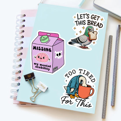 Missing My Mental Stability Sticker – Funny Milk Carton Brain Vinyl Decal