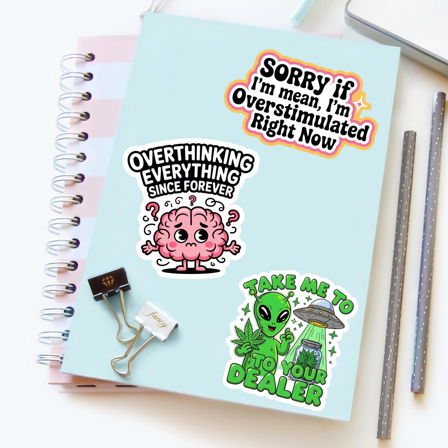 Overthinking Everything Since Forever Sticker – Funny Anxiety Vinyl Decal