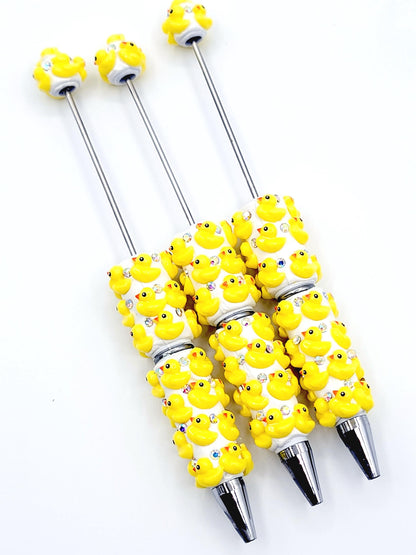 Yellow Duck Clay Beadable Pen Blanks, Fancy DIY Beadable Pen For Custom Pens