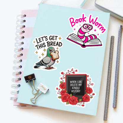 When I Die Delete My Kindle History Sticker, Funny Book Lover Waterproof Vinyl Decal, Book Lover Laptop Decal, Gifts For Readers