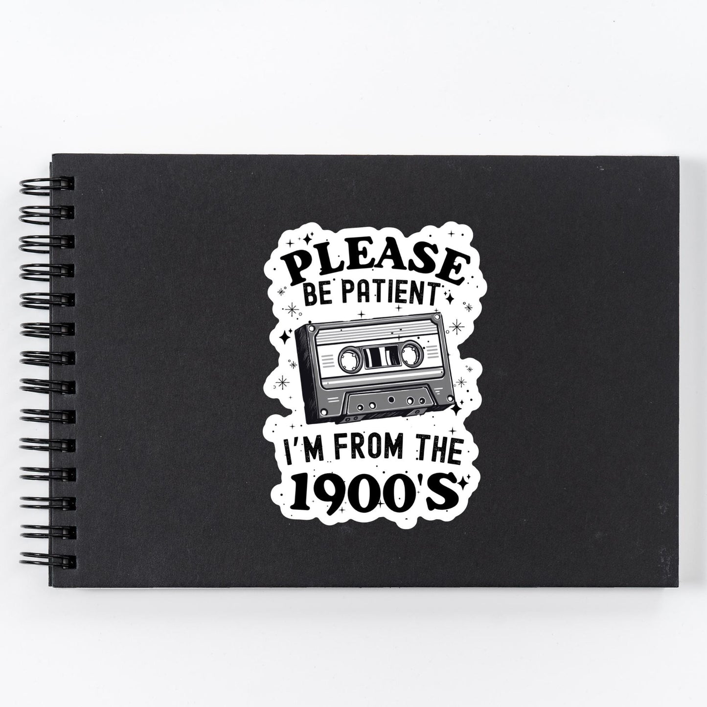 Please Be Patient With Me Cassette Tape Sticker – Funny Retro Meme Vinyl Decal