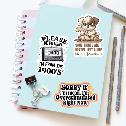 Some Things Are Better Left Alone Grumpy Dog Sticker – Funny Sarcastic Introvert Vinyl Decal