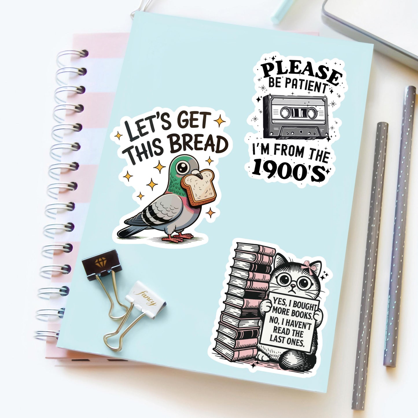 Let’s Get This Bread Pigeon Sticker – Funny Business Bird Vinyl Decal