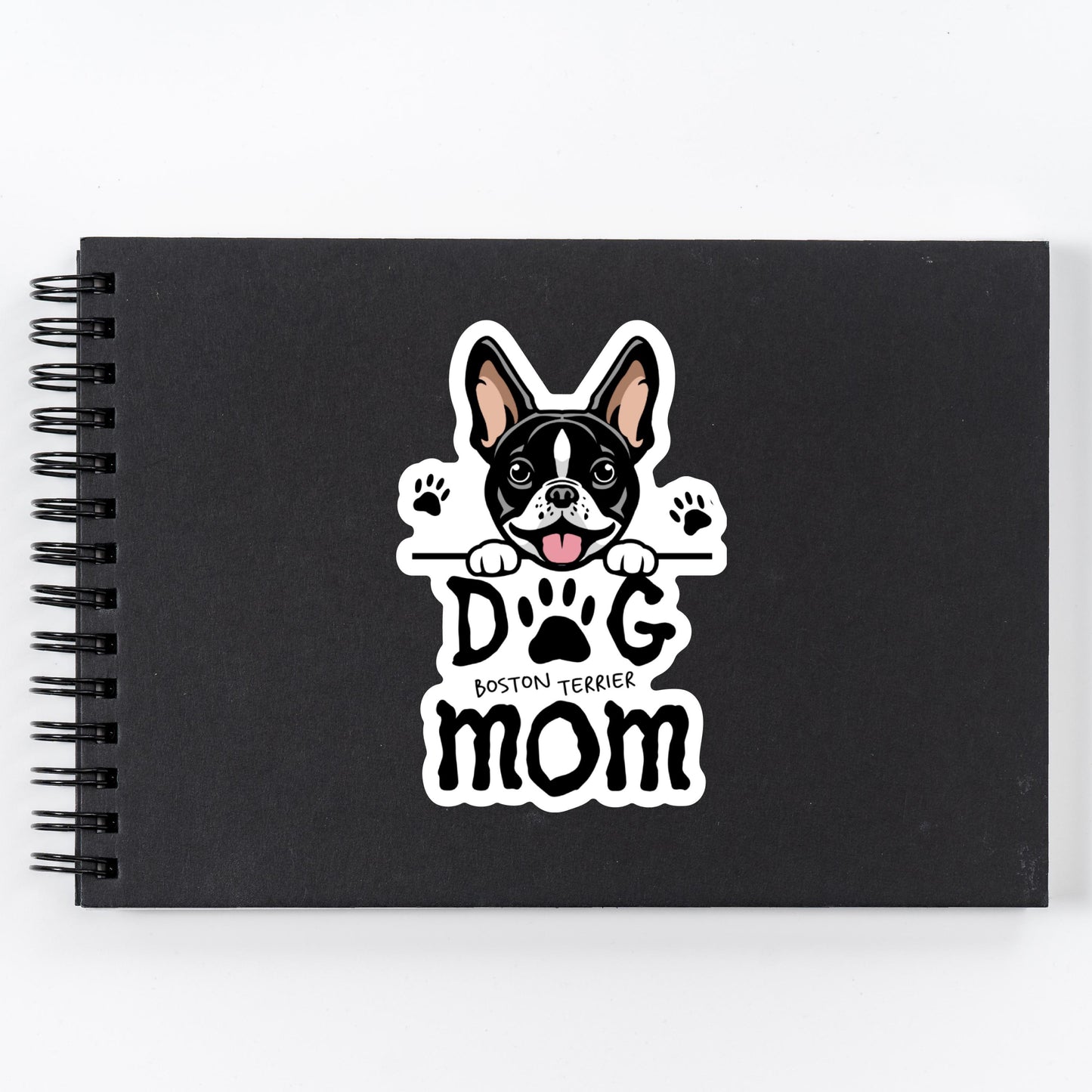 Boston Terrier Dog Mom Sticker – Waterproof Vinyl Dog Lover Decal