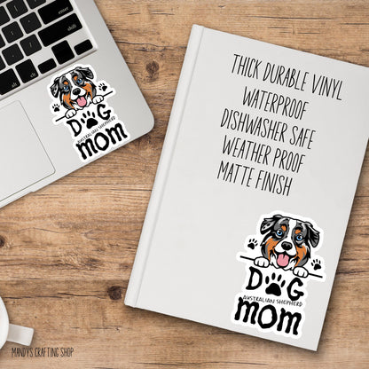 Australian Shepherd Dog Mom Sticker – Waterproof Vinyl Dog Lover Decal