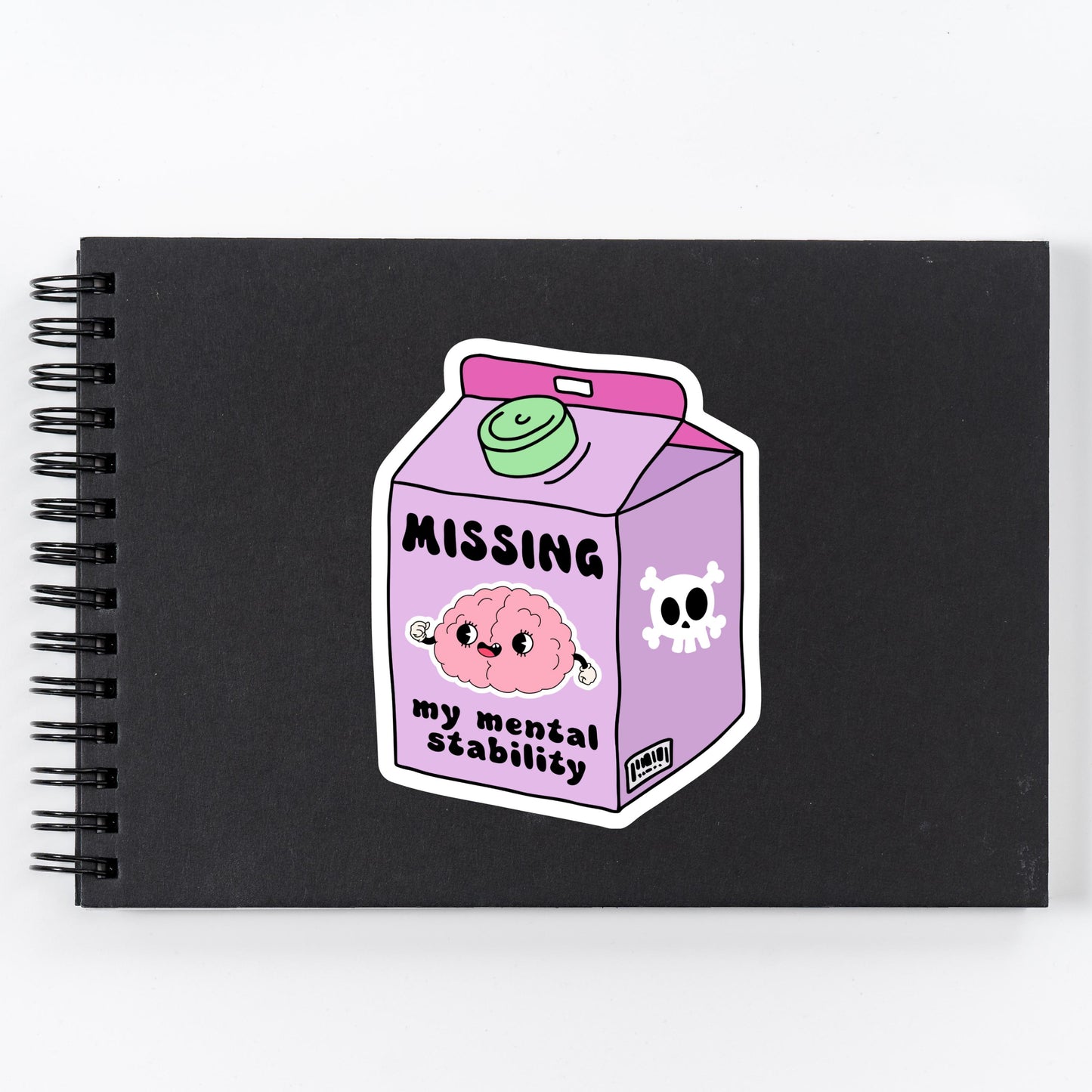 Missing My Mental Stability Sticker – Funny Milk Carton Brain Vinyl Decal