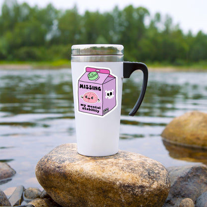 Missing My Mental Stability Sticker – Funny Milk Carton Brain Vinyl Decal