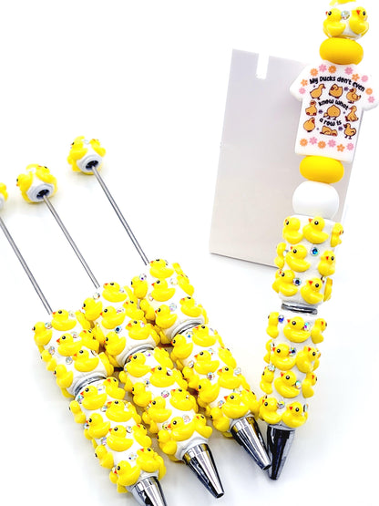 Yellow Duck Clay Beadable Pen Blanks, Fancy DIY Beadable Pen For Custom Pens