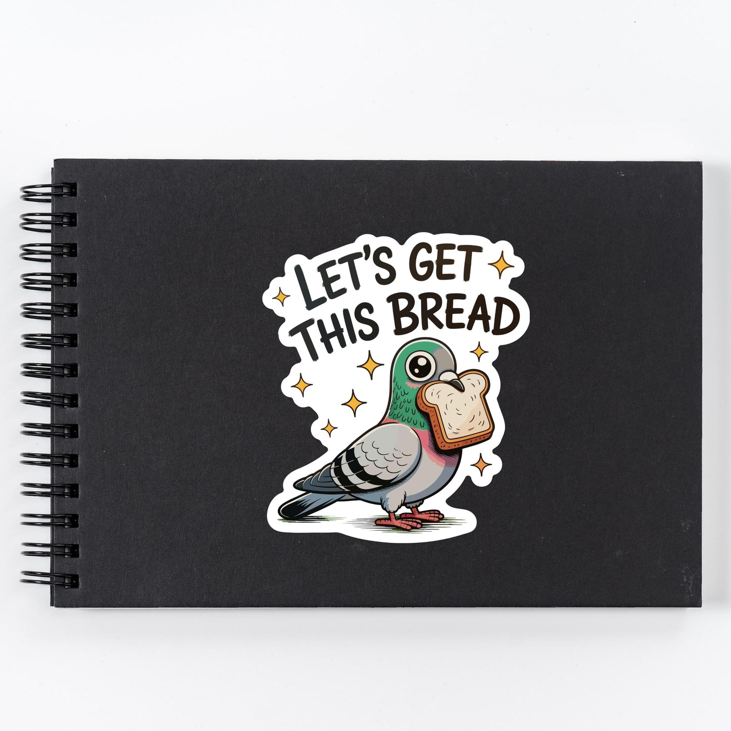 Let’s Get This Bread Pigeon Sticker – Funny Business Bird Vinyl Decal