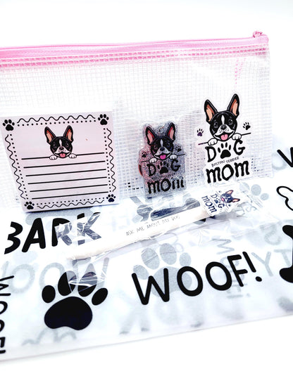 Dog Breed Dog Mom Gift Bundle, Ballpoint Pen, Keychain, Memo Notepad, Sticker (See Chart For Dog Images)