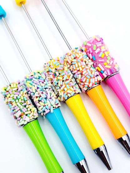 Pastel Clay Sprinkle Beadable Pen, Pastel Candy DIY Beadable Pen Blank