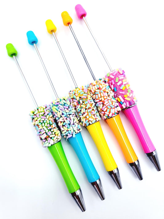 Pastel Clay Sprinkle Beadable Pen, Pastel Candy DIY Beadable Pen Blank