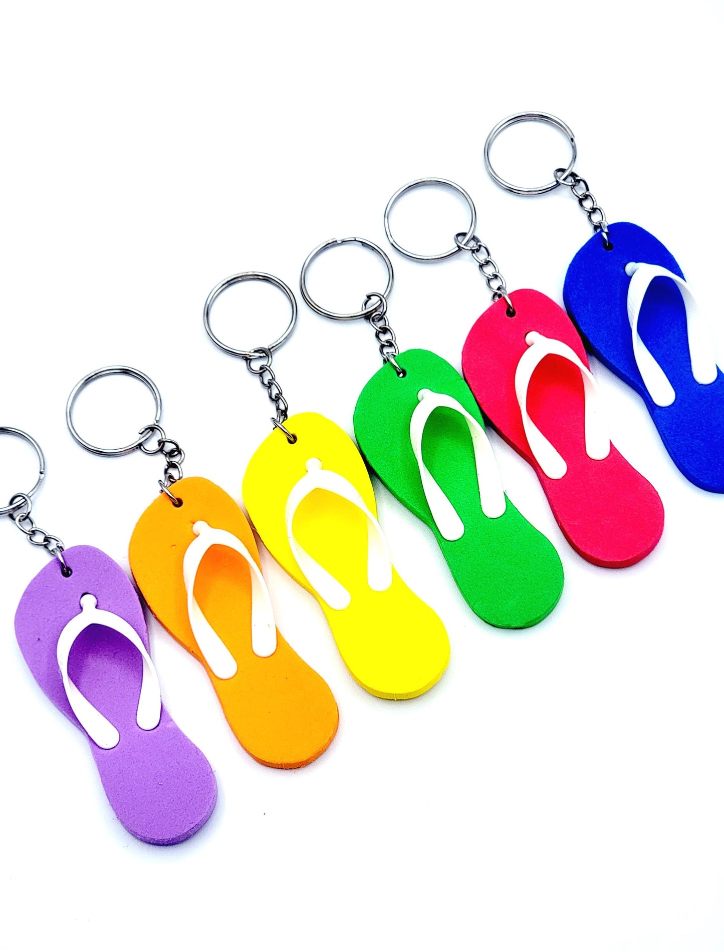 Flip Flop Keychain With A Beadable Bar And Ocean Character Charm Clasp