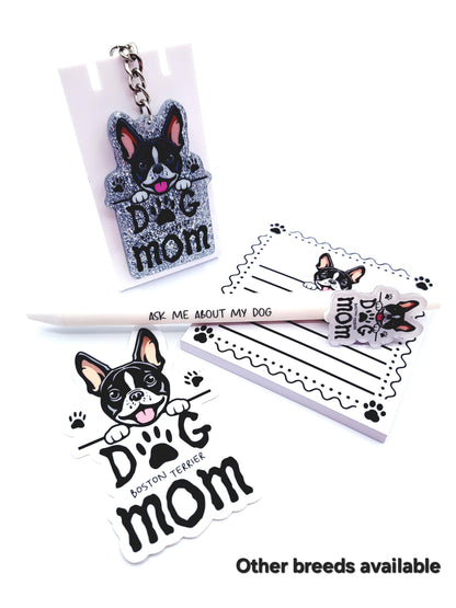 Dog Breed Dog Mom Glitter Acrylic Keychain, Cute Dog Lover Keychain