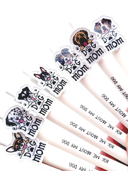 Dog Breed Dog Mom Gift Bundle, Ballpoint Pen, Keychain, Memo Notepad, Sticker (See Chart For Dog Images)