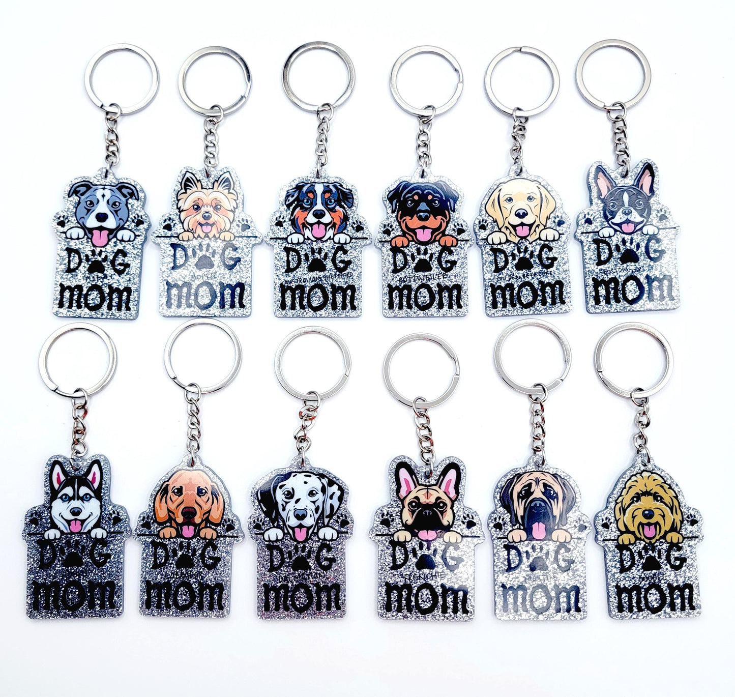 Dog Breed Dog Mom Gift Bundle, Ballpoint Pen, Keychain, Memo Notepad, Sticker (See Chart For Dog Images)
