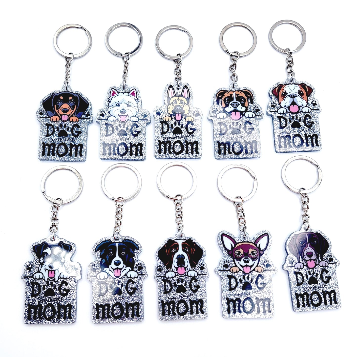 Dog Breed Dog Mom Gift Bundle, Ballpoint Pen, Keychain, Memo Notepad, Sticker (See Chart For Dog Images)