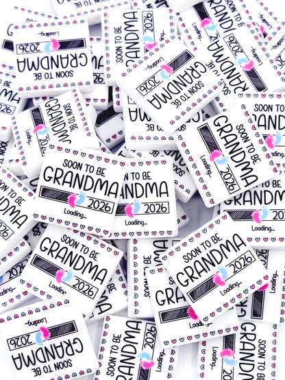 Soon To Be Grandma Silicone Focal Bead 2026 - Baby Announcement Pen & Keychain Bead (Set of 2)