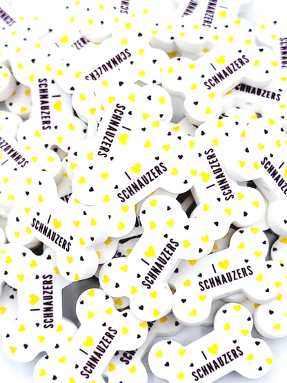 I Love Schnauzers Dog Bone Silicone Focal Bead – Dog Mom DIY Pen & Keychain Bead