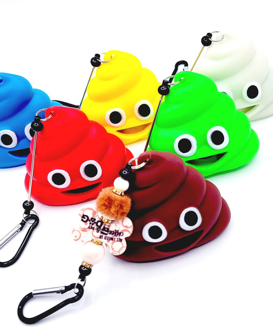 Beadable Poop Shape Dog Poop Bag Dispenser Keychain – DIY Poop Bag Holder with Beadable Bar