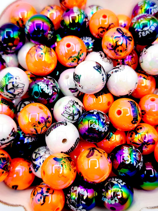 16mm Halloween Spooky Theme Acrylic Beads (Set of 10) – Spooky Season DIY Pen & Keychain Beads