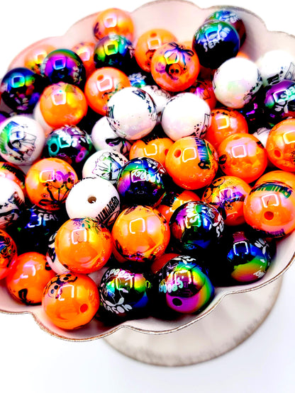 16mm Halloween Spooky Theme Acrylic Beads (Set of 10) – Spooky Season DIY Pen & Keychain Beads