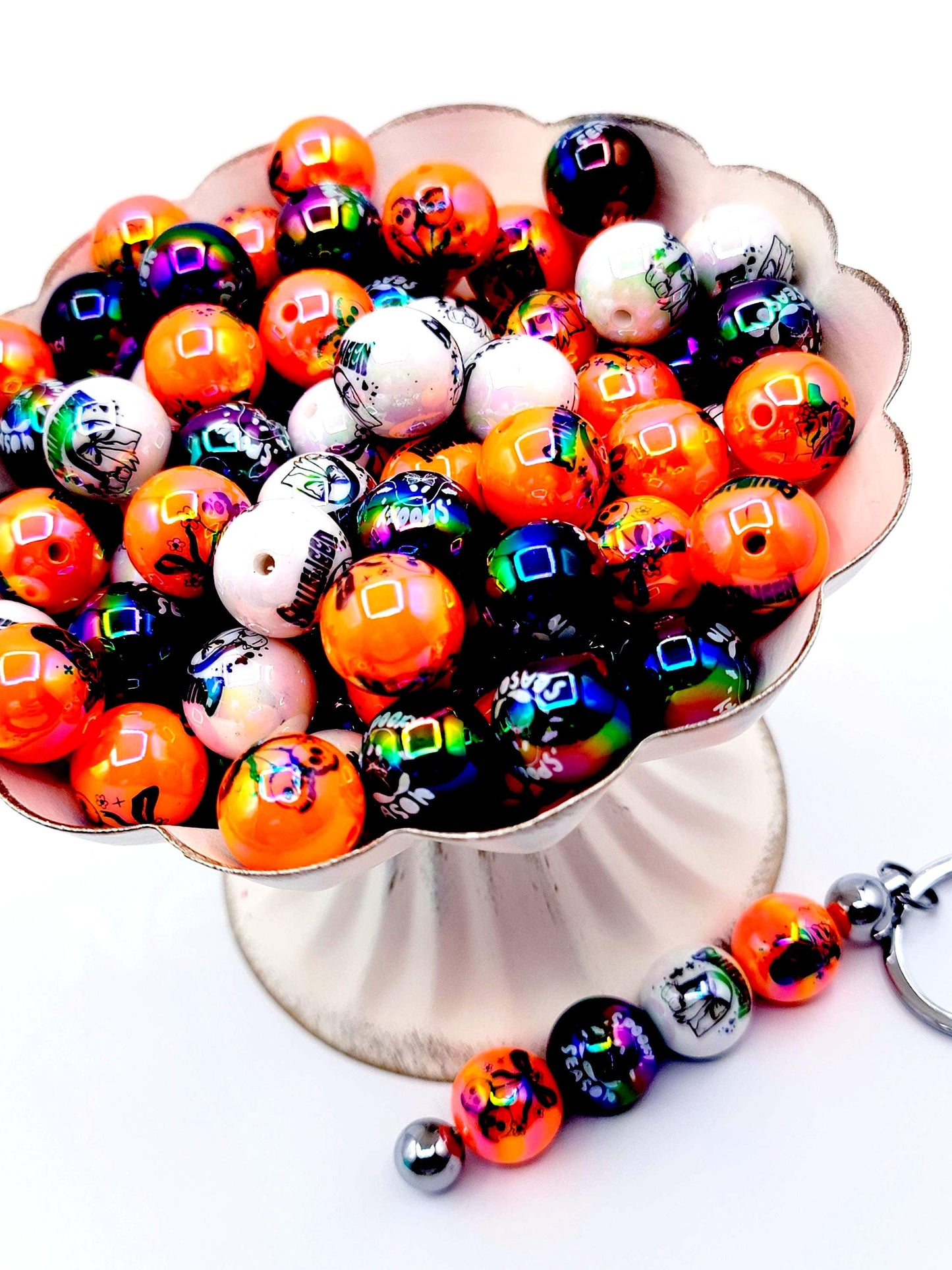16mm Halloween Spooky Theme Acrylic Beads (Set of 10) – Spooky Season DIY Pen & Keychain Beads