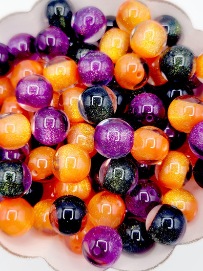 16mm Halloween Glitter Sugar Core Acrylic Beads (Set of 10) – Luminous DIY Pen & Keychain Beads