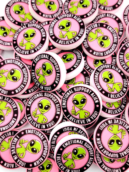 Emotional Support Alien Silicone Focal Bead (Set of 2) – Funny Alien Pen, Lanyard & Keychain Bead