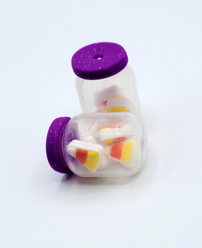 3D Halloween Shaker Silicone Beads , Spooky Bottle Focal Beads for DIY Pens , Mini Ghost Spider Pumpkin Candy Corn Focal Beads (Set of 2)