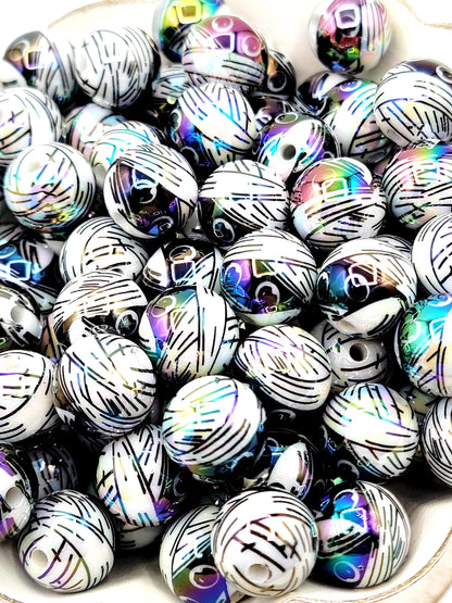 16mm Halloween Mummy Acrylic Beads (Set of 10) – Spooky Chunky Beads for Bags, Pens & Keychains