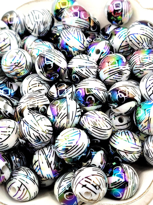 16mm Halloween Mummy Acrylic Beads (Set of 10) – Spooky Chunky Beads for Bags, Pens & Keychains