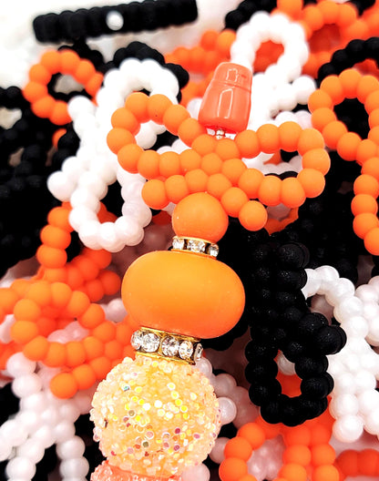 Bowknot Silicone Beads ,Halloween Color Bows Focal Beads for DIY Beadable Pens Keychains Bag Charms (Set of 2 or 3)