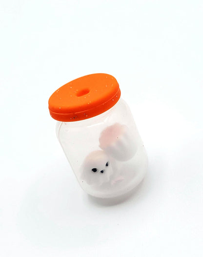 3D Halloween Shaker Silicone Beads , Spooky Bottle Focal Beads for DIY Pens , Mini Ghost Spider Pumpkin Candy Corn Focal Beads (Set of 2)