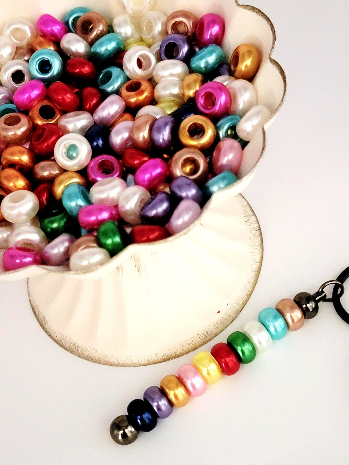 12mm Acrylic Spacer Beads , Glossy Mixed Color Plastic Beads, Pen Spacers and Gasket Bead Spacers for DIY Crafts (Pack of 20)