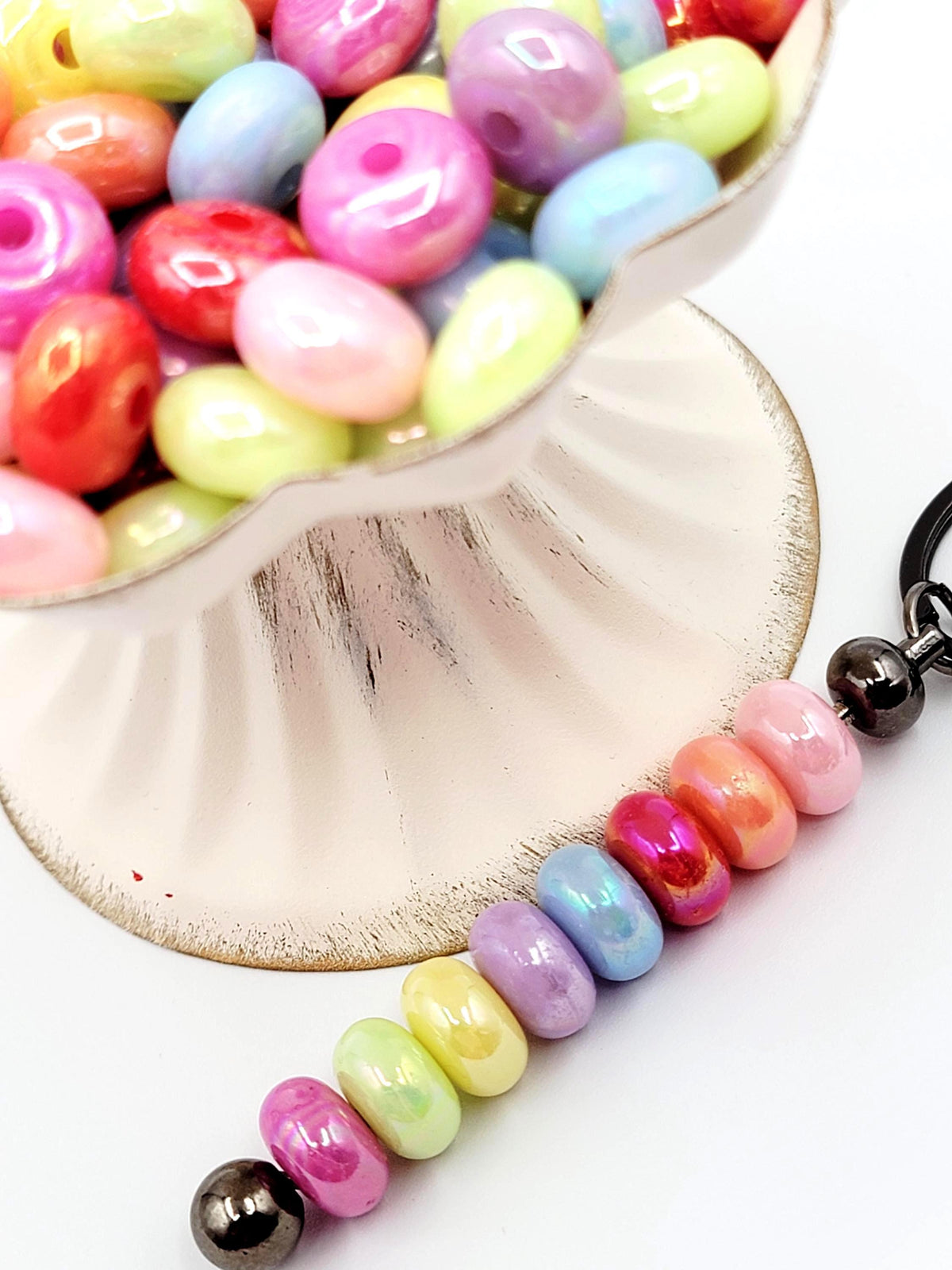 12mm Pastel Round Acrylic Spacer Beads With UV Coating , Solid Color Random Mix Beads for DIY Jewelry, Pens and Crafts (Pack of 10)