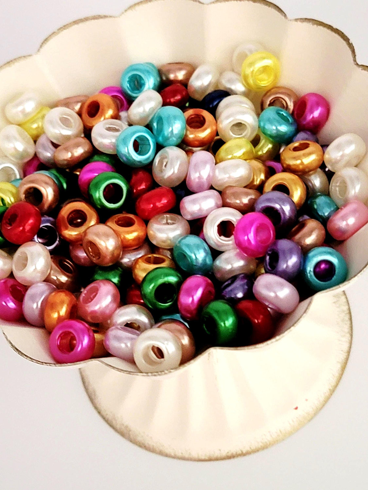 12mm Acrylic Spacer Beads , Glossy Mixed Color Plastic Beads, Pen Spacers and Gasket Bead Spacers for DIY Crafts (Pack of 20)