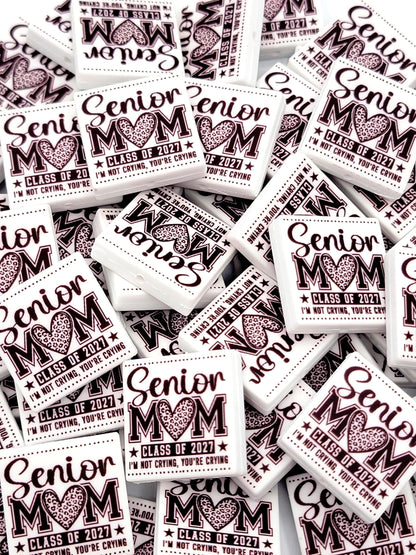 Senior Mom 2027 Focal Bead, I'm Not Crying Graduation Bead, Class of 2027 Pen Bead, Senior Mom Gift, Graduation DIY Craft Bead - (Set of 2)